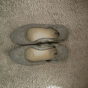 Minnetonka Gray Flats Classic Suede